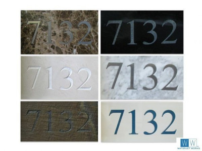 Accent House Numbers Etched and Inlaided